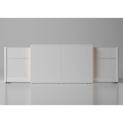 Antek 2 Person Rectangle Synthetic Laminate Reception Desk with Power Outlet