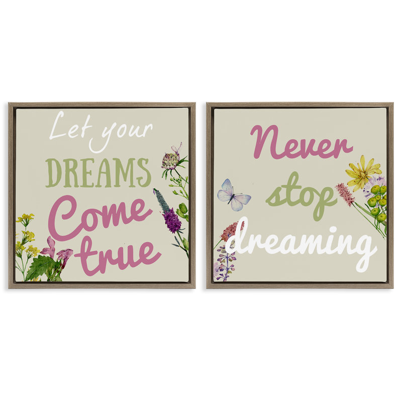 Ensemble de 2 cadres flottants Motivational Dream Sentiments, design par Kim Allen, H 25 po x l 25 po