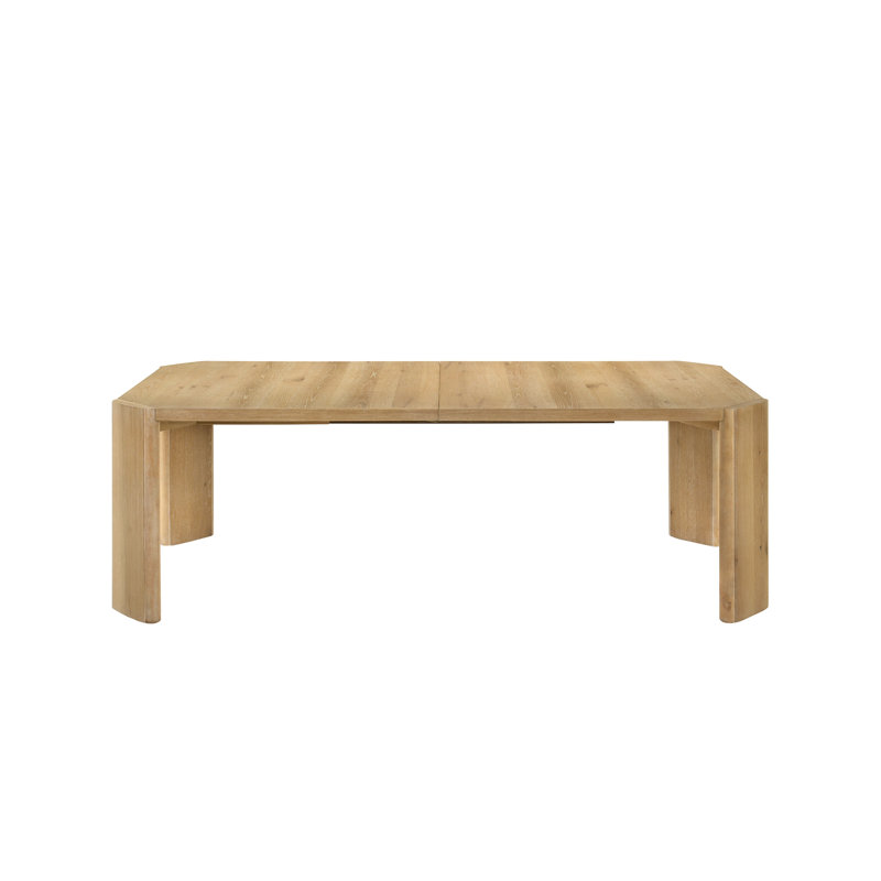Table de salle à manger rectangulaire moderne avec rallonge de 24 pouces au fini bois flottant Kepler