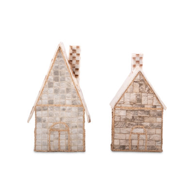 Natural Noel Capiz Houses, Set Of 2