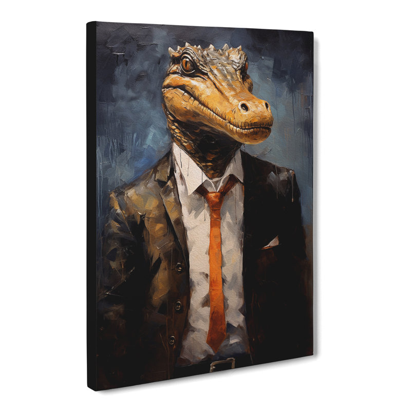 Crocodile Contemporary Art - Wrapped Canvas, 76cm H x 50cm W x 3cm D