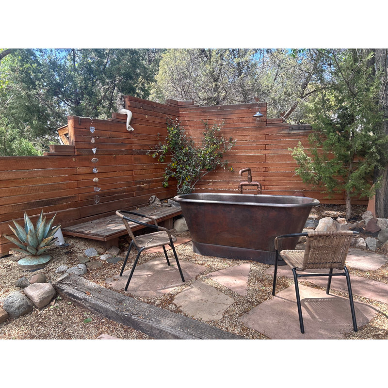 72" Hammered Copper Modern Style Bathtub