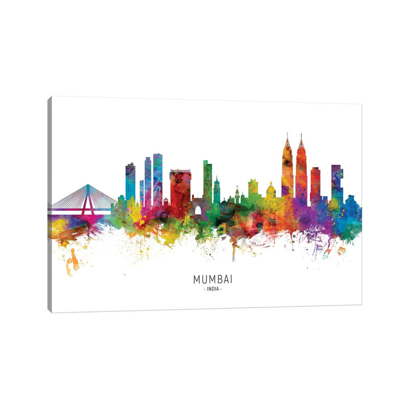 «Mumbai Skyline India Bombay» par Michael Tompsett, impression sur toile tendue, H 8 po x l 12 po x P 0,75 po