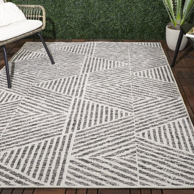 Tapis intérieur / extérieur à motif géométrique et rayé Silva