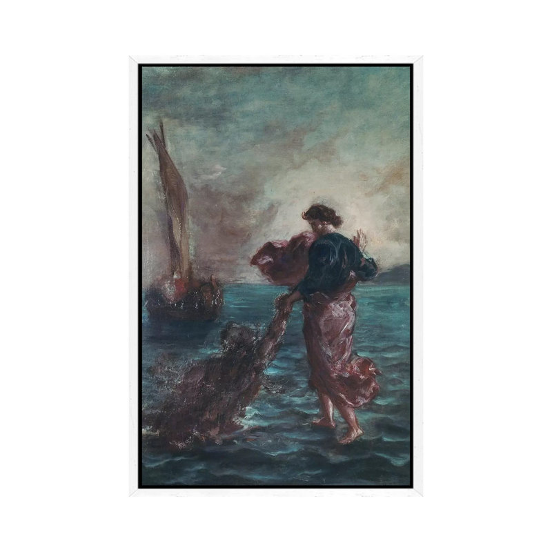 Christ Walking On Water And Reaching Out His Hand To Save Saint Peter by Ferdinand Victor Eugene Delacroix - Painting on Canvas