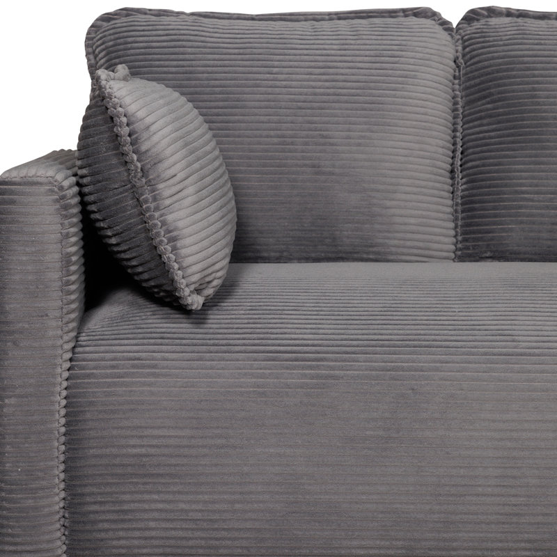Causeuse moderne en velours côtelé 48 ", Grey