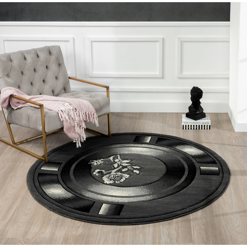 Alec-Andrew Abstract Indoor Rug, Round 5'2"