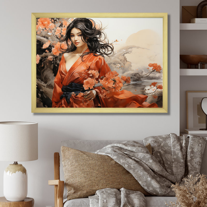 Asian Asian Beauty II - imprimé, H 30 po x l 40 po x P 1,5 po, Encadrement doré