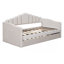 Lit de jour simple rembourré avec couchette, canapé-lit en velours avec ports de chargement USB, aucun sommier nécessaire