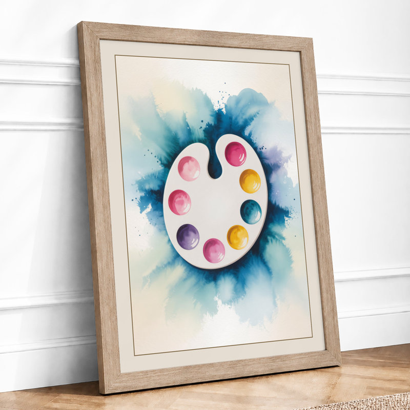 Artist's Palette Modern - Framed Print, A2 - 59.4 x 42.0 cm, Oak