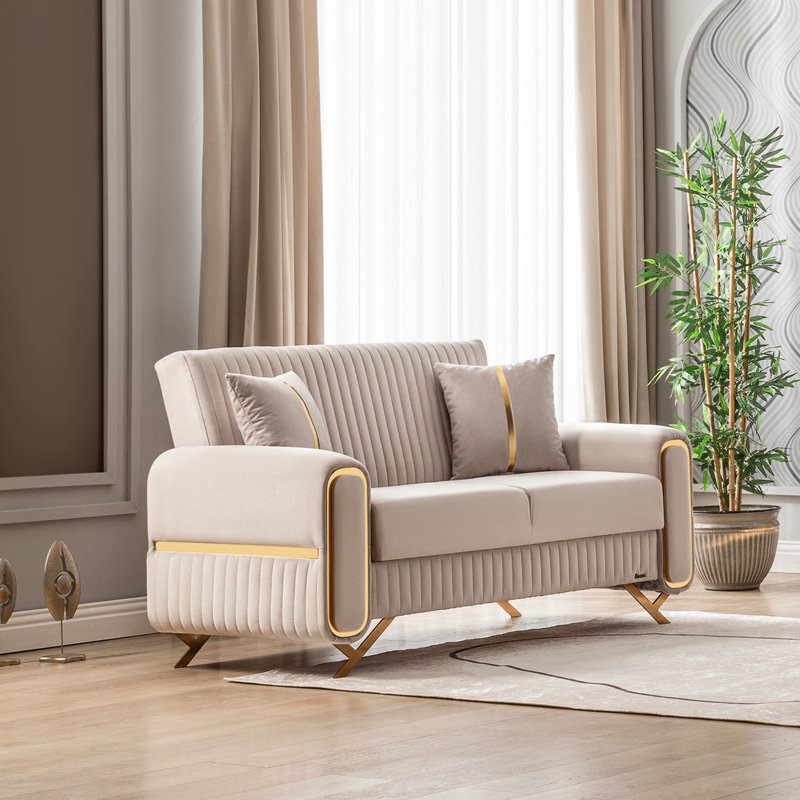 Robison 67" Convertible Loveseat with Storage, Small Sofa for Small Spaces, Living Room, Apartment, Office, Firm Seat Cushion