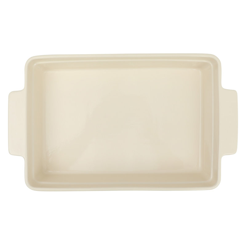 Plat de cuisson en céramique Martha Stewart Broadbrook, plat de cuisson rectangulaire de 13 po x 9 po avec poignées, grès émaillé crème pour casseroles, lasagnes, rôtis et desserts, allant au four et au lave-vaisselle