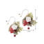 Ensemble de 2 décorations de Noël enneigées 3,9 "avec baies rouges et cloche (ensemble de 2 pièces)