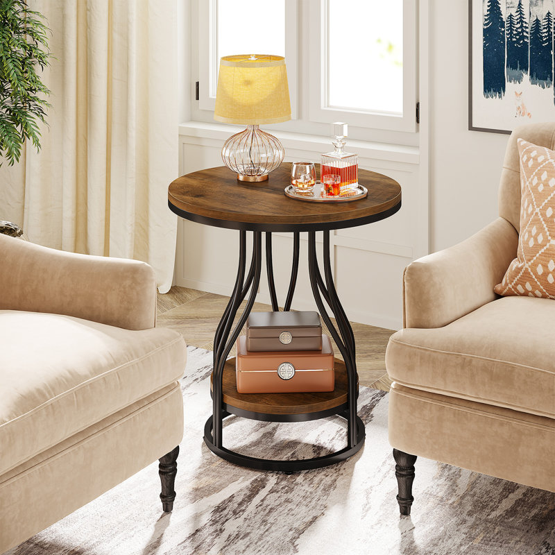 Noyce End Table Set, Brown, Black