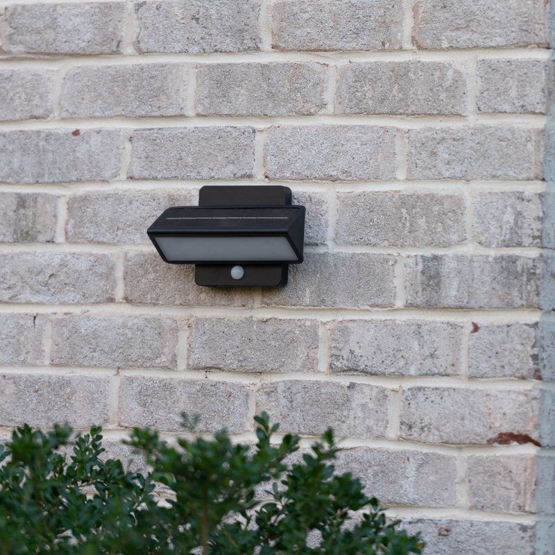 Architectual Solar Wall Accent Light with Motion Sensor- 2 pack Black, Black