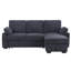Canapé-lit modulaire réversible de 91 po en chenille gris anthracite-1007577495