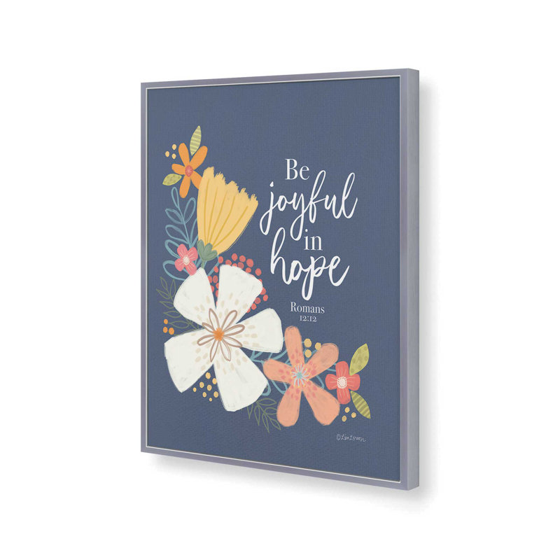 «Be Joyful in Hope» par Lisa Larson, reproduction d'art, L 24 po x H 32 po, Argent, Impression encadrée