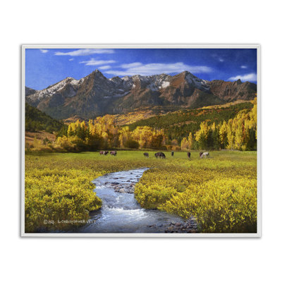 Horse Ranch Autumn View Framed Giclee Art by Chris Vest