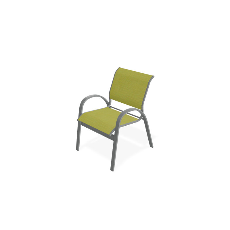 Aruba 1 Outdoor Dining Armchair, Textured Graphite, Lime 38D Sunbrella®