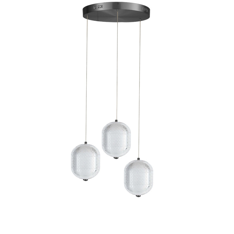 Peri LED Multi Pendant - 3 Light, Matte Black