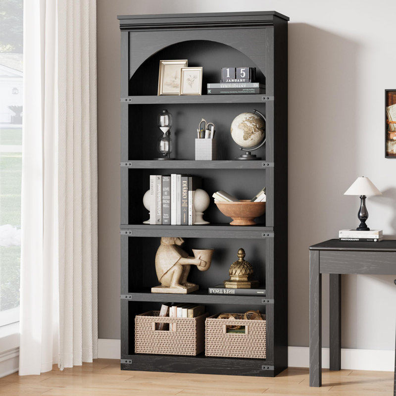 174.5cm H x 80cm W Standard Bookcase, Black