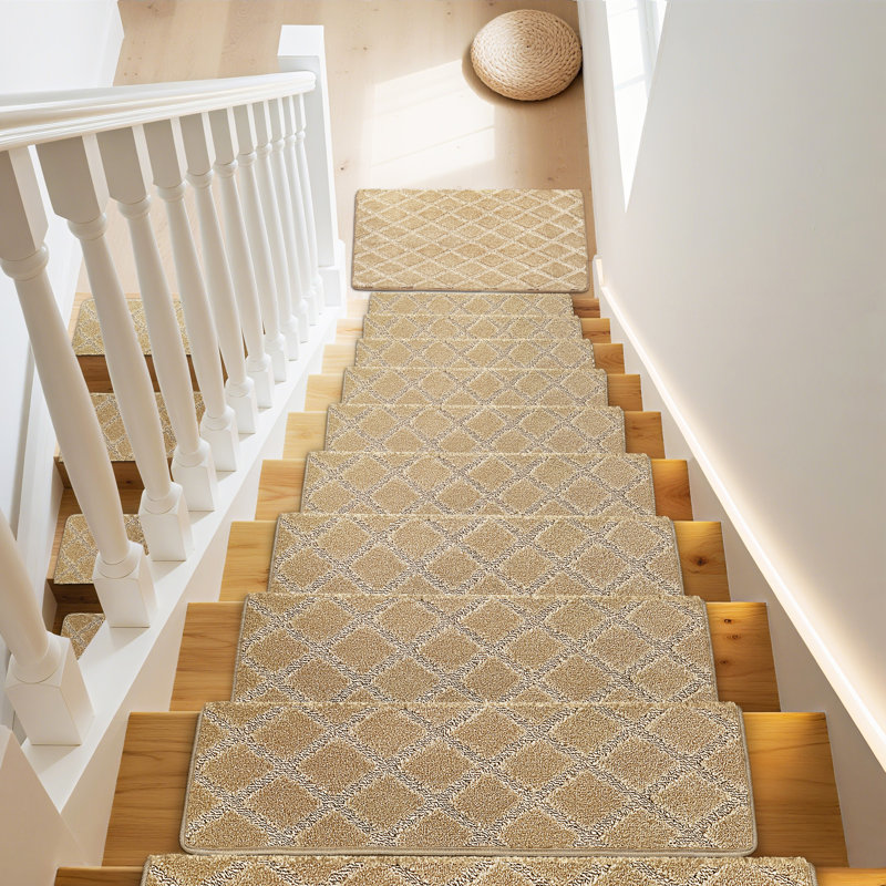 Tapis d'escalier Rease, Treillis diamant kaki