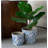 S/2 Blue and White Ceramic Planters with Floral Motif