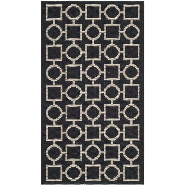 Arneshia Geometric Black/Beige Area Rug