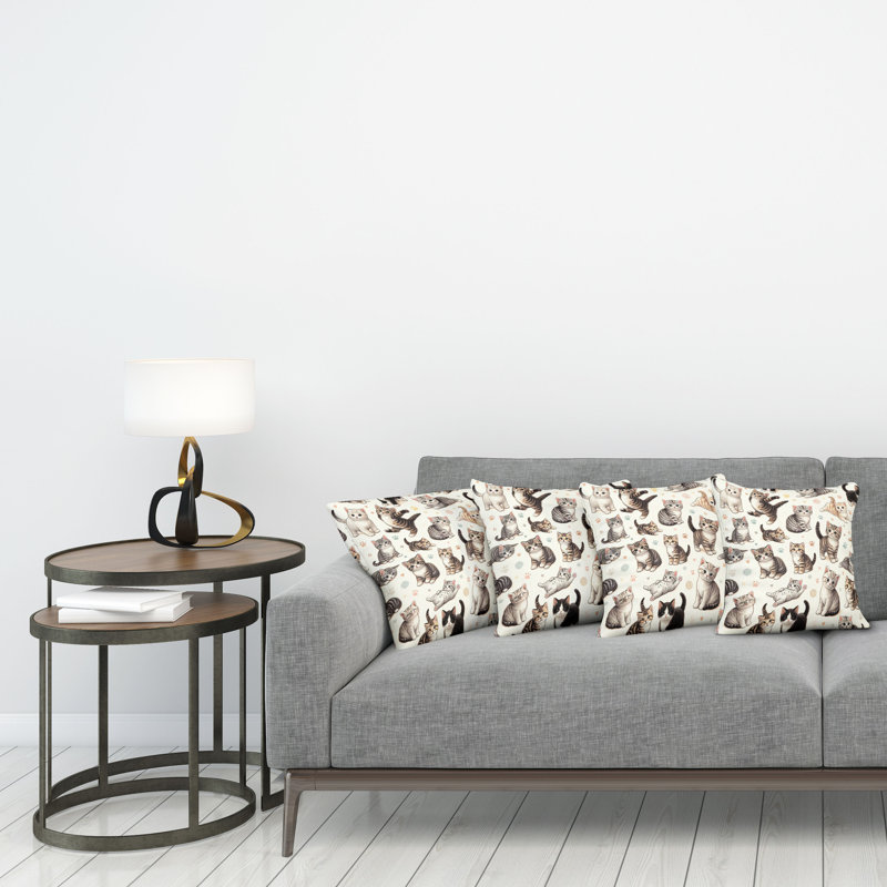 Fabric Reversible Throw Pillow, 16"H x 16"W