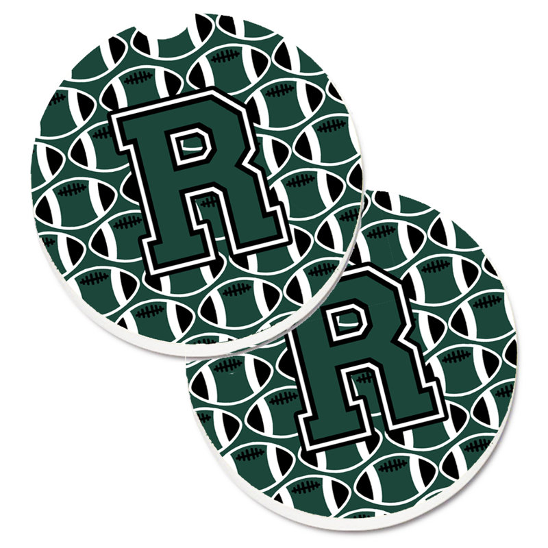 Sous-verre de football, R, Vert / blanc
