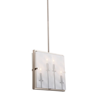 Luminaire suspendu géométrique unique à 4 lumières Lutwin