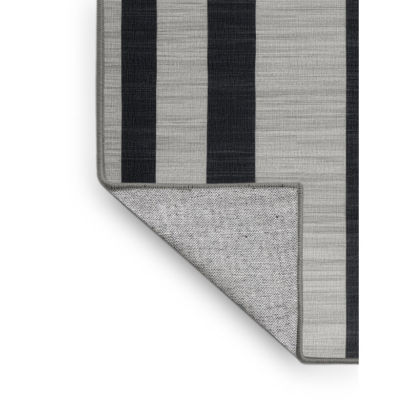 Tapis gris à rayures horizontales lavable à la machine, Rectangle 4pi x 6 pi