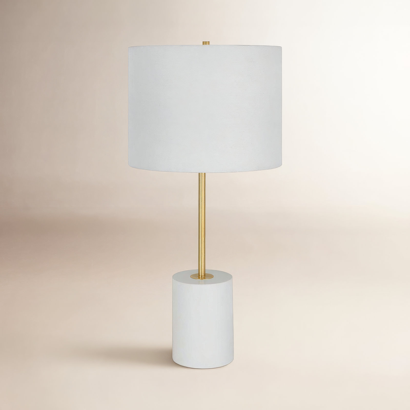 Clyve Metal Table Lamp, White/Gold