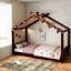 Lits simples en bois espresso peu encombrants pour enfants au design moderne