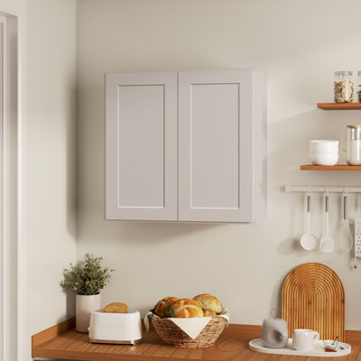 HOMEIBRO Cozy Design 33 W x 12 D x 36 H Ready-to-Assemble Plywood Shaker Standard Wall Cabinet in Shaker Dove