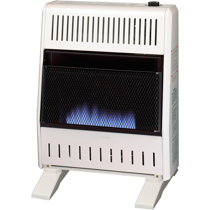 ProCom Heating Ventless Blue Flame Heater with Base Feet -T-Stat Control, Liquid Propane, 20000 BTU