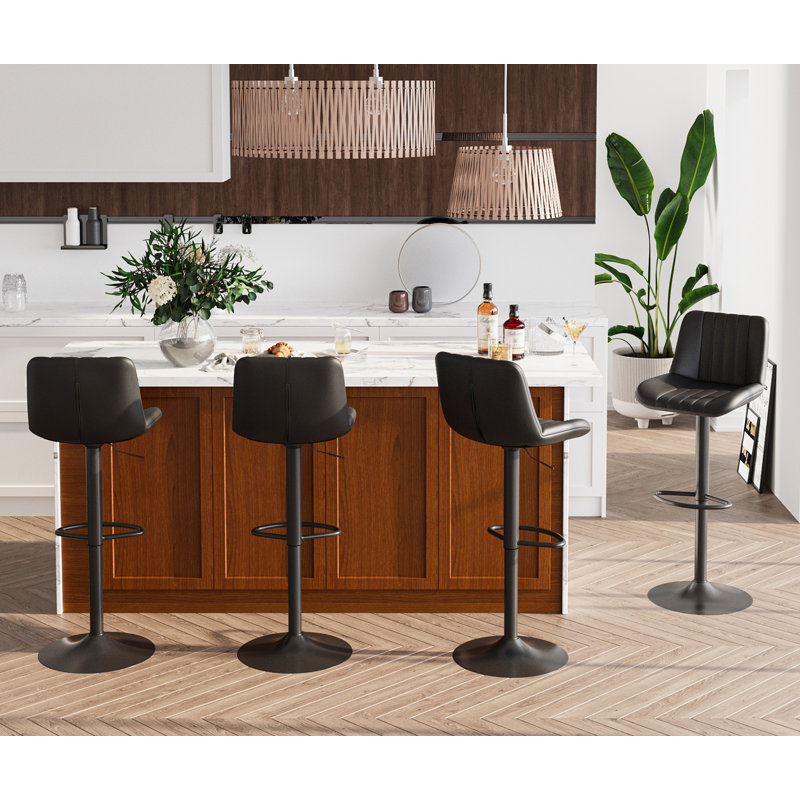 Tabouret de comptoir réglable en hauteur, Noir