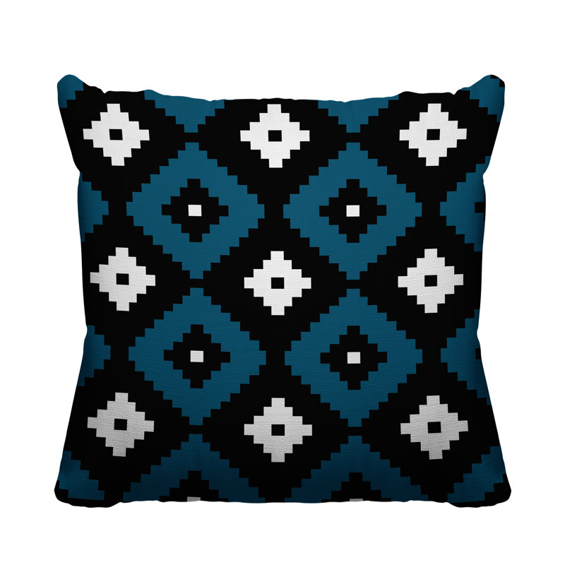 Coussin intérieur / extérieur Nosi, Turquoise, L 19 po x H 19 po