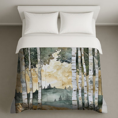 Birch Tree Forest Landscape Duvet Covers
