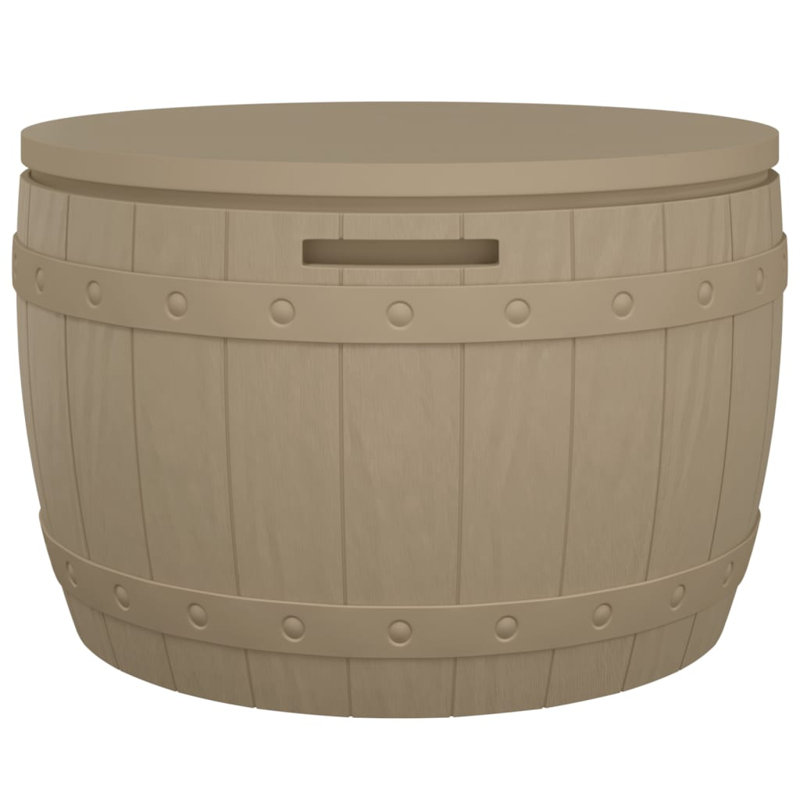 33.5 Gallons Water Resistant Polypropylene Deck Box, Light Brown