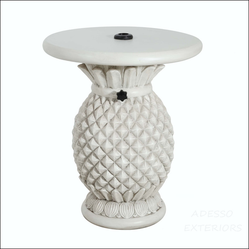 Table d'appoint en forme d'ananas avec base de parasol MGO