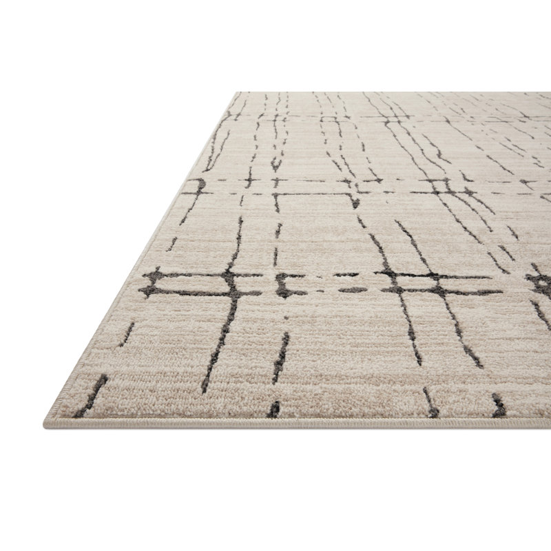 Darby Sand and Dark Grey Geometric 4' x 6' Accent Rug