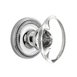 Rope Rosette with Oval Clear Crystal Door Knob