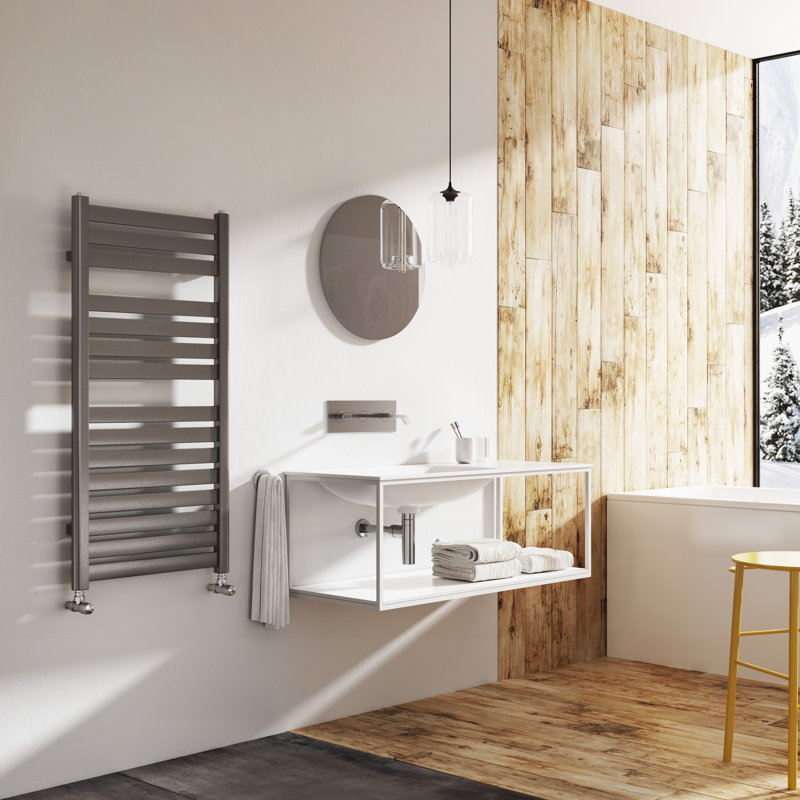 Flat Panel Towel Rail Heated Towel Rails, Anthracite, 1000mm H x 500mm W x 100mm D