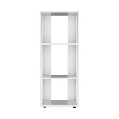 FM FURNITURE Modoc Bookcase In Melamine With Open Storage, White