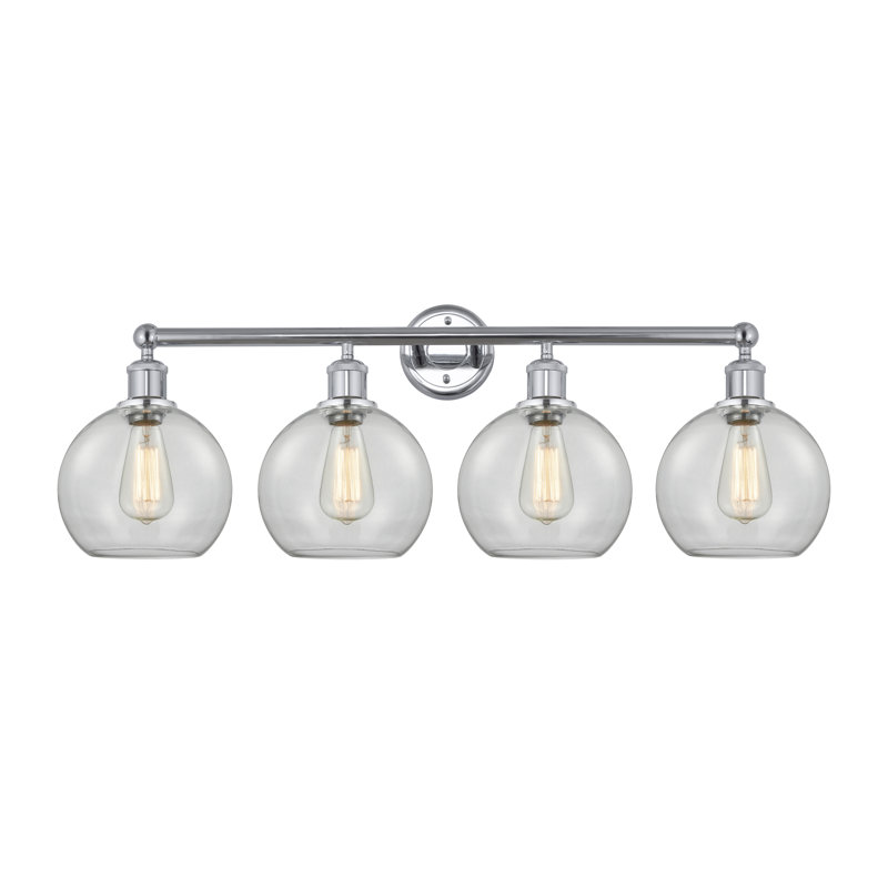Éclairage pour salle de bain 4 lumières Ellington, Transparent, Chrome poli