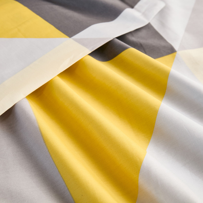 Ensemble de 2 taies d'oreiller de taille standard, 2 taies d'oreiller 100% coton, imprimé géométrique moderne jaune et gris, housses de fermeture à enveloppe douce respirante (standard, 20 po x 26 po)