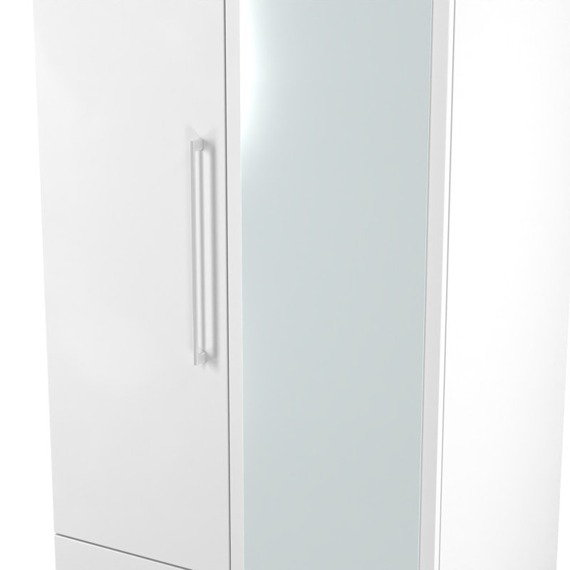 Talhaa Manufactured Wood Wardrobe, White Gloss/White