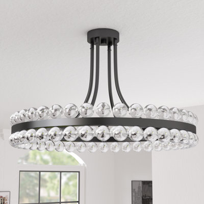 Jackeline 24" W 8-Light Semi Flush Mount
