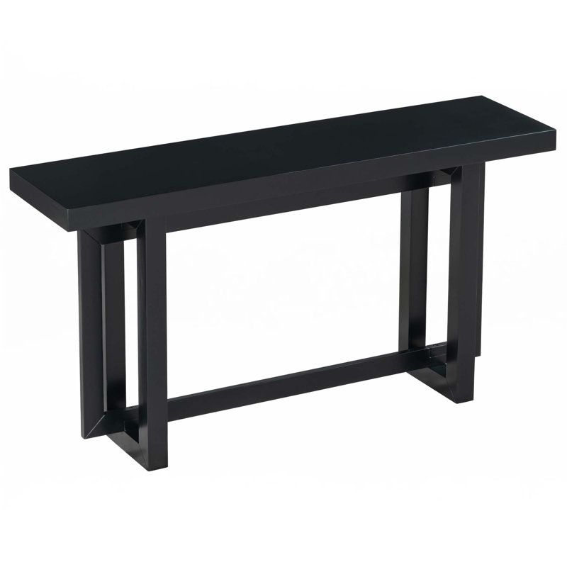 Console contemporaine avec plateau en bois, Noir